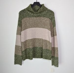 Olivia Skye Long Sleeve Turtleneck Stripe Sweater